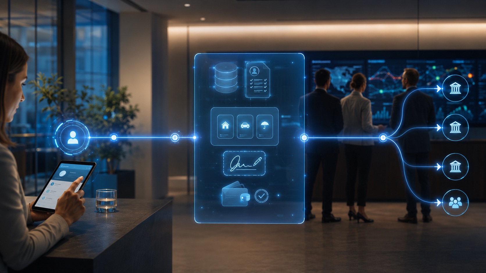 Digitaler Workflow führt von Nutzerinteraktion zu Wissens- und Organisationssystemen.